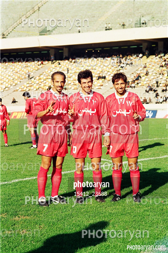 بازیکنان دهه های مختلف فوتبال ایران 2-محمد خاکپور,حمید استیلی,علی اصغر مدیر روستا,