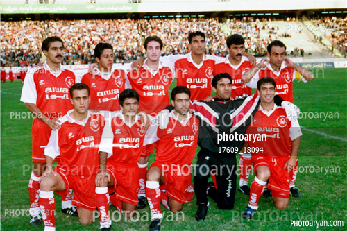 عکسهای تیمی پرسپولیس  دهه 70-احمدرضا عابدزاده Ahmad Reza Abedzadeh,افشین پیروانی,بهروز رهبری فر,حسین عبدی,مهدی هاشمی نصب,نادر محمدخانی,ادموند بزیک,علی رضا امامی فر,حامد کاویانپور,علی کریمی Ali Karimi,