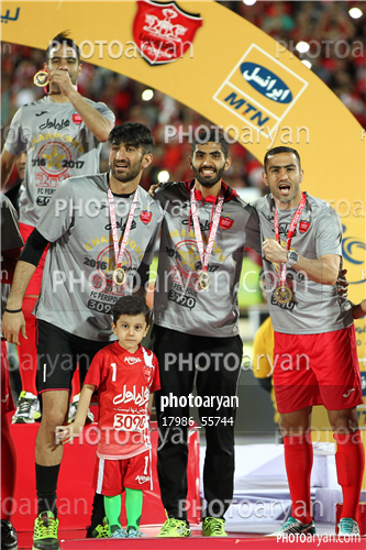 جشن قهرمانی تیم فوتبال پرسپولیس 96/01/30-محمد انصاری,علیرضا بیرانوند,محسن ربیع خواه,شهاب کرمی,