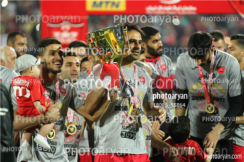 جشن قهرمانی تیم فوتبال پرسپولیس 96/01/30-محمد انصاری,سامان نریمان جهان,علیرضا بیرانوند,شهاب کرمی,علی علیپور,