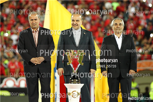 جشن قهرمانی تیم فوتبال پرسپولیس 96/01/30-مهدی تاج,دکتر مسعود سلطانی فر ,علی اکبر طاهری,