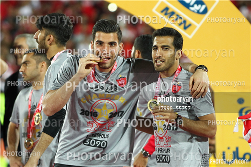 جشن قهرمانی تیم فوتبال پرسپولیس 96/01/30-وحید امیری,ابوالفضل درویشوند,