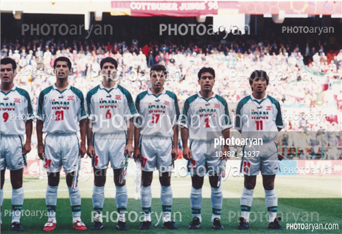 تیم ملی ایران/جام جهانی 1998 فرانسه-مهرداد میناوند,خداداد عزیزی  Khodadad Azizi,مهدی مهدوی کیا,حمید استیلی,جواد زرینچه,کریم باقری,